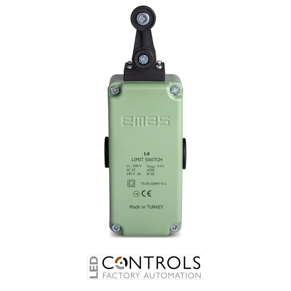 EMAS L4K16MEP121 EMAS L4 SERIES LIMIT SW. SNAP ACTION 2NC+2NO-PLASTIC ROLLER