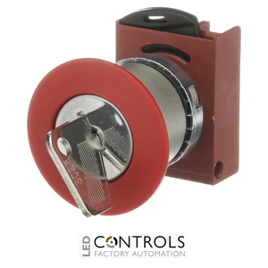 1SFA184073R9001 ABB P9MEC4RN95 Red 40 mm Key-Release Maintained Mushroom Pushbutton - image 3