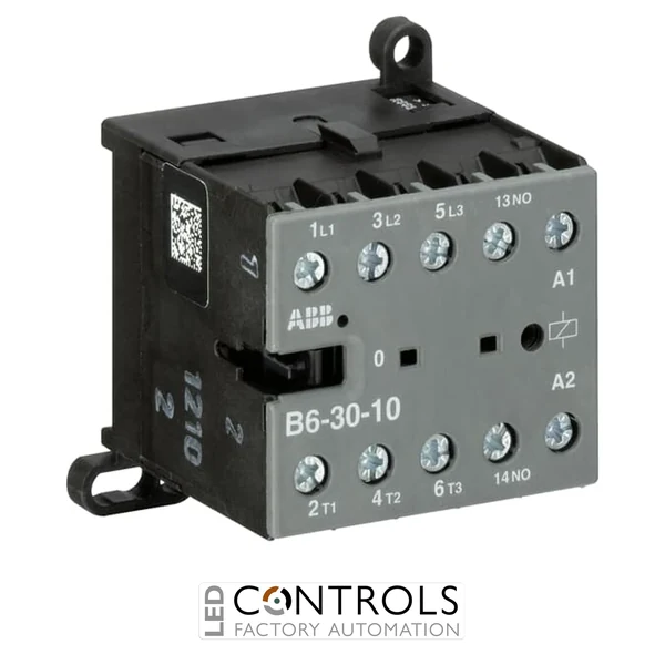 GJL1211001R3107 ABB B6-30-10-37 B6 Mini Contactor 200 V AC Coil 3NO + 1NO Aux Screw Terminals