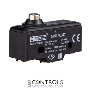 EMAS MN1PUM7 EMAS MN1 MINI SWITCH W THICK&SHORT MTL SHORT PLUNGER 1CO