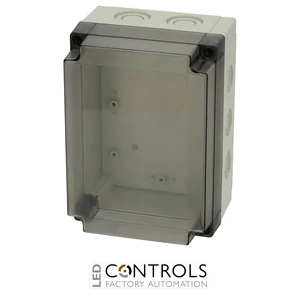 6016915 Fibox PCM 150/100 T Enclosure, Polycarbonate, metric knock-outs Smoked transparent cover
