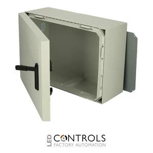 8120111 Fibox ARCA 507030S Cabinet, Polycarbonate Grey cover, Swinghandle, hinges on the short side
