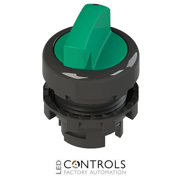 E2 1SL22AVD41AB Pizzato Illuminated long handle selector, 2 positions green with marking