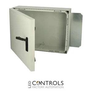 8120109 Fibox ARCA 608030S Cabinet, Polycarbonate Grey cover, Swinghandle, hinges on the short side