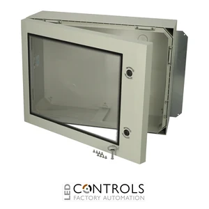 8120149N Fibox ARCA 608030W No MP Cabinet, Polycarbonate Grey cover with window, 2-point locking, hinges on the short side