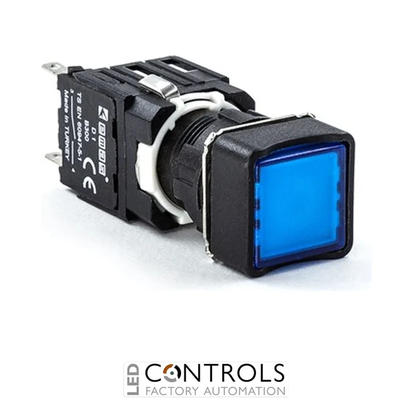 EMAS D100KDM EMAS D SERIES 16MM SQUARE BLUE PUSH BUTTON 1NO