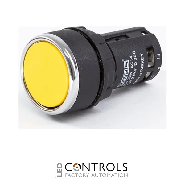 EMAS MB100DS EMAS MB SERIES FLUSH PUSH BUTTON YELLOW 1NO