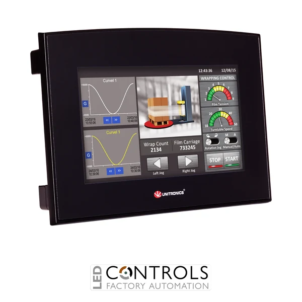 SM70-J-R20 Unitronics Samba 7" colour touchscreen HMI and PLC with onboard I/O configurations