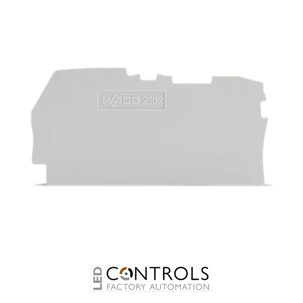 2102-1291 Wago End and intermediate plate;0.8 mm thick;gray