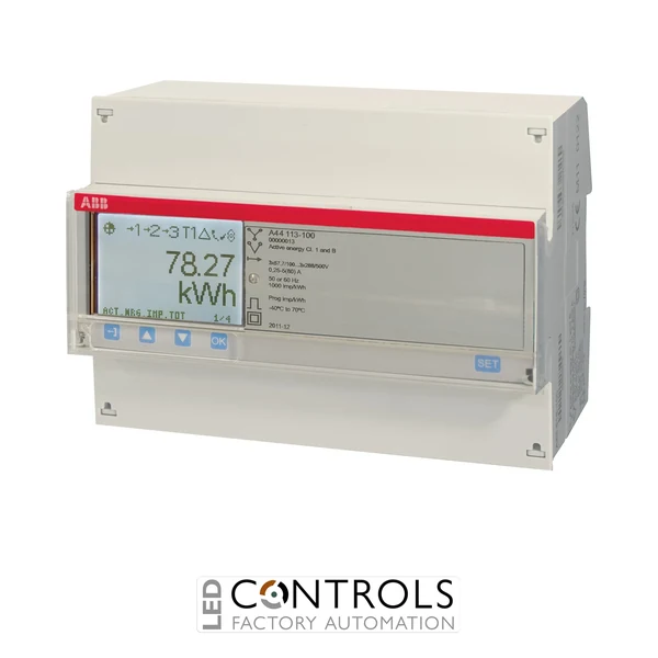 2CMA100249R1000 ABB A44 113-100 Three-Phase CT/VT-Connected Energy Meter with M-Bus