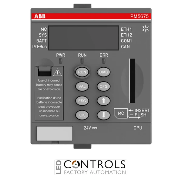 ABB PM5675-2ETH-XC, AC500, CPU, 160MB/8GB