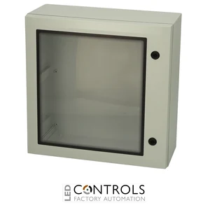 8120152N Fibox ARCA 505021W No MP Cabinet, Polycarbonate Grey cover with window. 2-point locking.