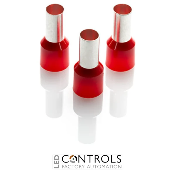 CEF35016F-K Partex single insulated cord end ferrule, 35mm², 16mm barrel, Red, pack of 1000
