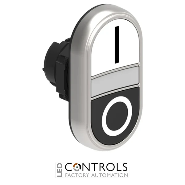 LOVATO LPCBL7124 DOUBLE TOUCH BUTTON WHITE/BLACK I-O ILLU