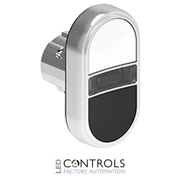 LOVATO LPSBL7114 ILL.WHITE/BLACK DOUBLE TOUCH MET.BUTTON