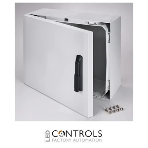8120105 Fibox ARCA 405021S Cabinet, Polycarbonate Grey cover, Swinghandle, hinges on the short side