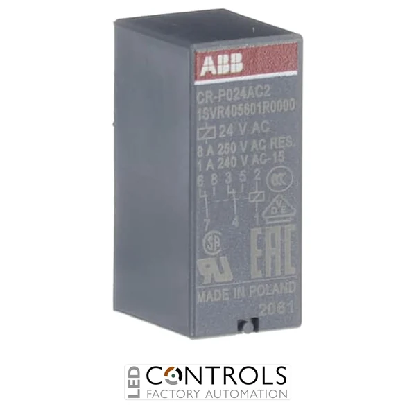 ABB CR-P024AC2 Pluggable Relay 2C/O 24VAC