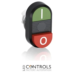 abb momentary lower extended double pushbutton green/red i/0 mpd13-11b
