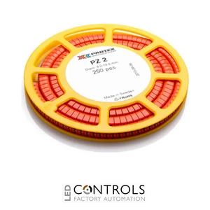 PZ2-CCC Partex PZ2 Slide-on, straight cut cable marker, size D, 4.0–10.0mm cable, Colour coded, Disc