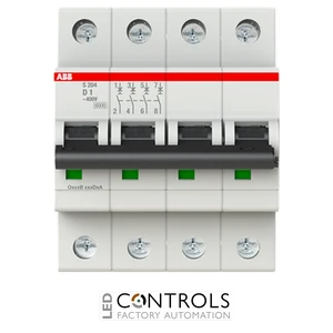ABB S204-D1 MCB - 4P - D Curve - 1A - 6/10kA