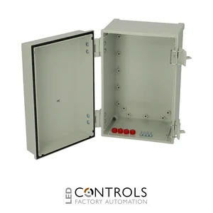 8113330 Fibox CAB PC 302018 G Cabinet, Polycarbonate, Grey door Latches on the long side