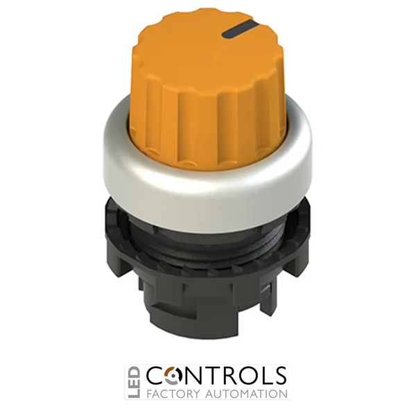 E2 1SL43ACH89AB Pizzato Illuminated knob selector, 3 positions orange with marking