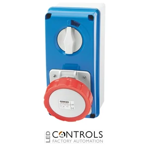 GW66220N Gewiss Vertical Fixed Interlocked Socket Outlet with Bottom without Fuse Holder Base - 3P+N+E 32A 346-415V - 50/60HZ 6H - IP67