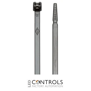 MB200-B Partex Metal Barbed Cable Ties, 200mm x 4.5mm, Black, pack 100