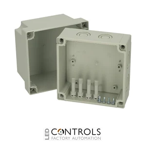 6016310 Fibox PCM 125/125 G Enclosure, Polycarbonate, metric knock-outs Grey cover