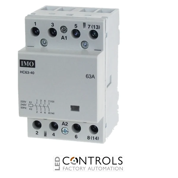 imo hc40-04230 modular heating contactor 40a 4 pole nc, 230vac coil