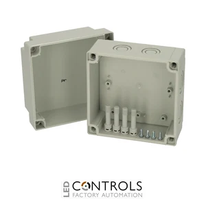 6016309 Fibox PCM 125/100 G Enclosure, Polycarbonate, metric knock-outs Grey cover