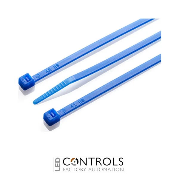 HFC140-BLU Partex non-releasable nylon cable tie, 140mm x 3.6mm, Blue, pack 100