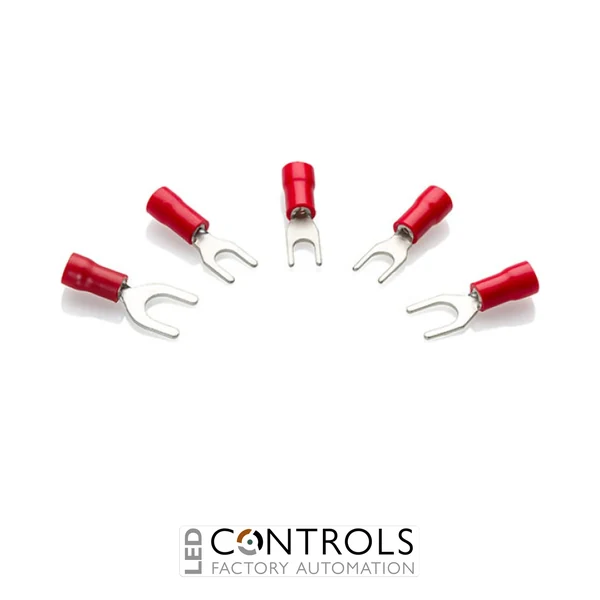 RS32 Partex Spade Terminals (Forks), M3, Red, pack 100