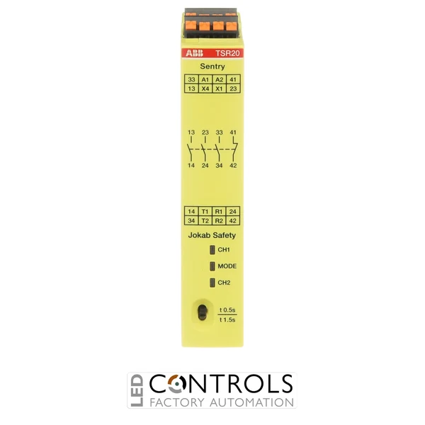 2TLA010061R0001 ABB SENTRY TSR20P 24 V DC OFF-Delay Safety Relay 3NO + 1NC