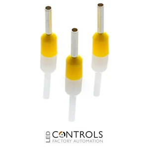 CEF112G-K Partex single insulated cord end ferrule, 1mm², 12mm barrel, Yellow, pack of 1000