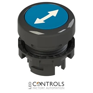 E2 1PU2R621L170 Pizzato Spring-return blue flush pushbutton with marking
