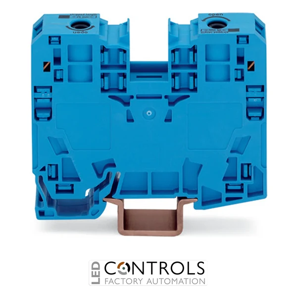 285-134 Wago 2-conductor through terminal block;35 mm²;lateral marker slots;blue