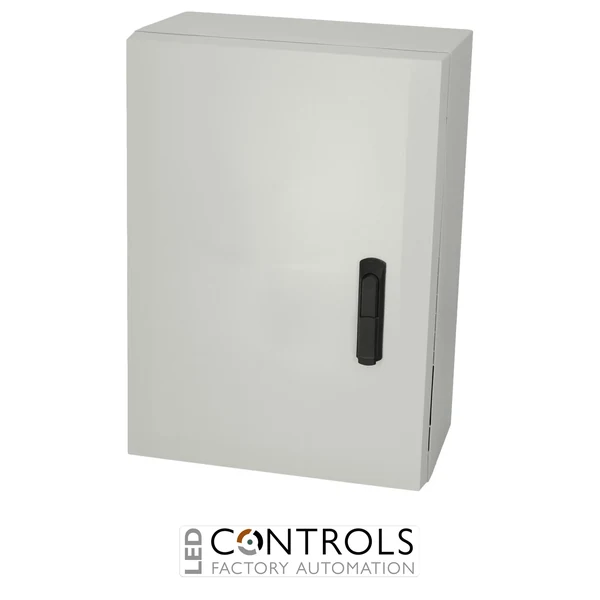 8120097N Fibox ARCA 705030S No MP Cabinet, Polycarbonate Grey cover, Swinghandle, hinges on the long side
