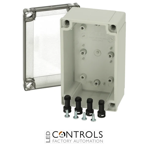 6011901 Fibox PC 100/60 HT Enclosure, Polycarbonate High base, smoked transparent cover