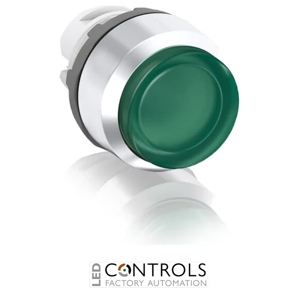 abb maintained green illuminated extended push button 22mm mp4-21g