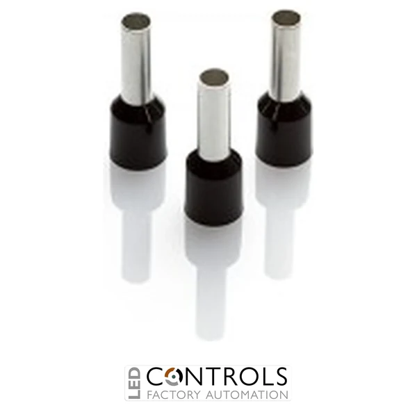 CEF612G Partex FERRULE 6.0mm BLACK SINGLE (100)