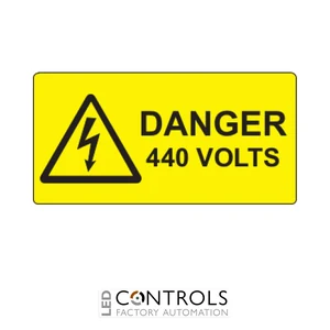 SL5025D440B10 Partex 50x25mm BLK ON YELL LABEL 'DANGER 440V'