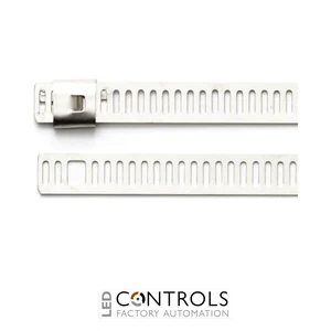 SSLT2316 Partex uncoated stainless steel cable tie, 200mm x 7.0mm, pack 100