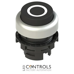 E2 1PU2S129L1 Pizzato Spring-return black projecting pushbutton with marking