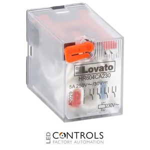 HR604CA230 - INDUSTRIAL RELAY 4C/O 5A 230VAC + LED
