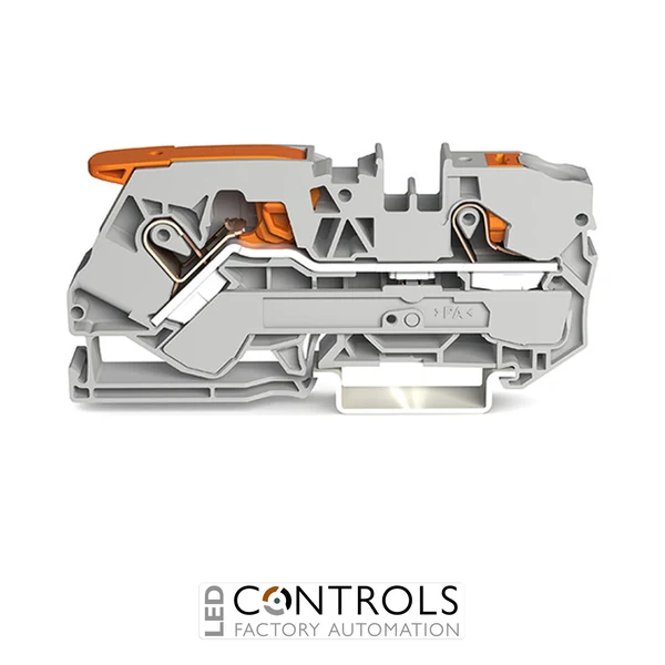 2110-5201 Wago 2-conductor through terminal block;with lever and push-button;10 mm²;gray