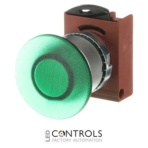 1SFA184552R9102 ABB P9MEM4VL Green 40 mm Illuminated Momentary Mushroom Pushbutton - image 2