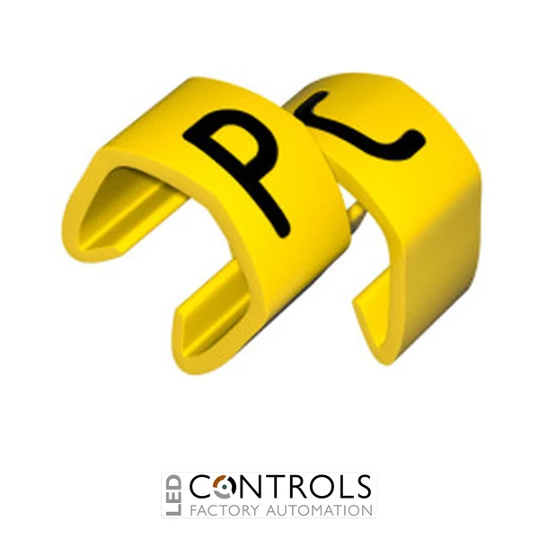 PC20-BY Partex PC20 Clip-on, chevron cable marker, 3.0–4.0mm cable, Black on Yellow, Loose multipack, 5 × 200
