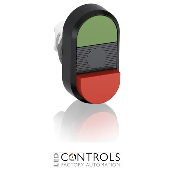 abb momentary lower extended double pushbutton green/red no text mpd12-11b