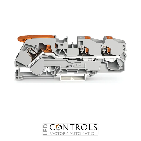 2116-5301 Wago 3-conductor through terminal block;with lever and push-button;16 mm²;gray